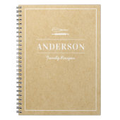 Rustic Kraft Personalized Family Recipe Book Notitieboek (Voorkant)