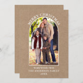 Rustic Kraft Photo Arch Merry kerst Feestdagenkaart (Voorkant / Achterkant)