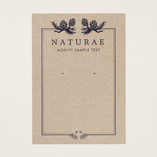 Rustic Kraft Pine Cones die juwelen vertonen Visitekaartje (Voorkant)