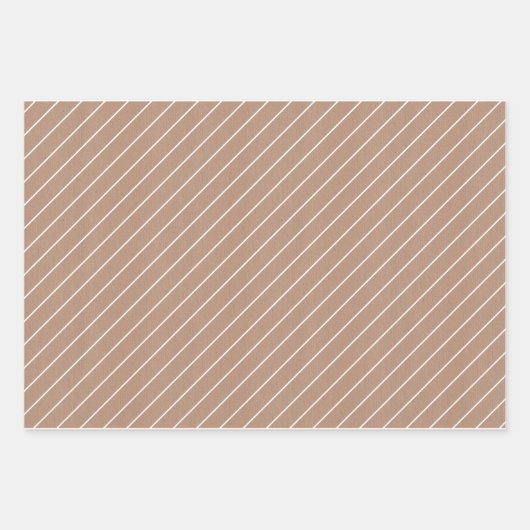 Rustic Kraft Pine Cones, Snowflakes en Stripes Inpakpapier Vel (Voorkant 3)