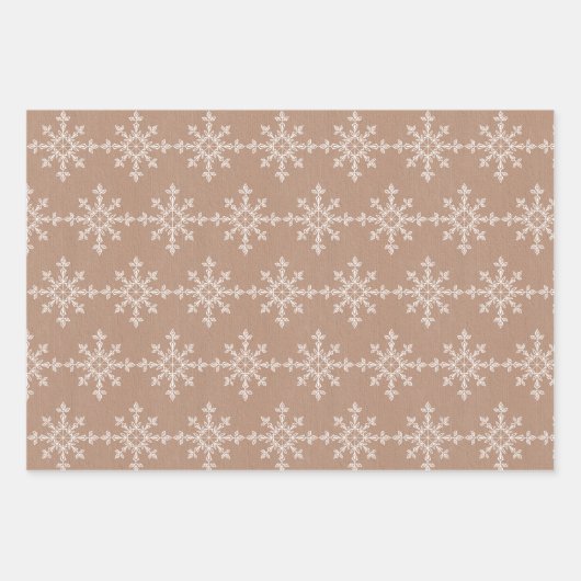 Rustic Kraft Pine Cones, Snowflakes en Stripes Inpakpapier Vel (Voorkant 2)
