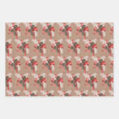 Rustic Kraft Pine Cones, Snowflakes en Stripes Inpakpapier Vel (Voorkant)