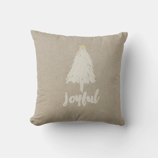 Rustic Kraft Pine Tree | Decor Pillow Kussen (Voorkant)