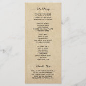 Rustic Kraft Pine Tree Forest Wedding Programme Programmakaart (Achterkant)