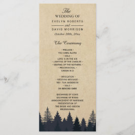 Rustic Kraft Pine Tree Forest Wedding Programme Programmakaart