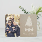 Rustic Kraft Pine Tree | Vakantiekaart Feestdagenkaart (Staand voorkant)