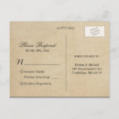 Rustic Kraft Pine Trees Forest RSVP Response Uitnodiging Briefkaart (Achterkant)