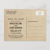 Rustic Kraft Pine Trees Forest Save the Date Aankondigingskaart (Achterkant)