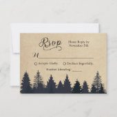 Rustic Kraft Pine Trees Winter Wedding RSVP (Voorkant)