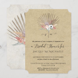 Rustic Kraft Pink Tropical Floral Vrijgezellenfees Kaart