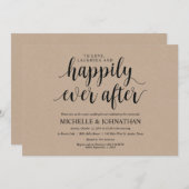 Rustic Kraft Post Wedding Brunch Invitation Kaart (Voorkant / Achterkant)