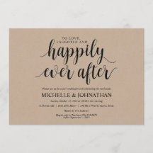 Rustic Kraft Post Wedding Brunch Invitation Kaart