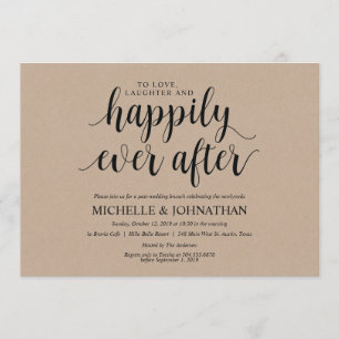 Rustic Kraft Post Wedding Brunch Invitation Kaart