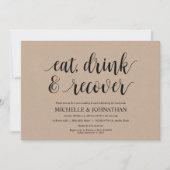 Rustic Kraft Post Wedding Brunch Invitation Kaart (Voorkant)