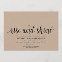 Rustic Kraft Post Wedding Brunch Uitnodigingskaart