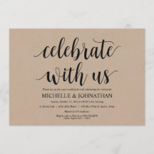 Rustic Kraft Post Wedding Brunch Uitnodigingskaart