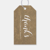 Rustic Kraft Print - Bedankt Thanksgiving familie Cadeaulabel (Voorkant)