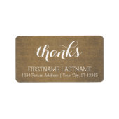 Rustic Kraft Print - Bedankt Thanksgiving familie Etiket (Voorkant)