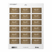 Rustic Kraft Print - Bedankt Thanksgiving familie Etiket (Full Sheet)