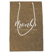 Rustic Kraft Print - Bedankt Thanksgiving familie Medium Cadeauzakje (Voorkant)