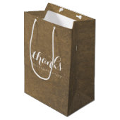 Rustic Kraft Print - Bedankt Thanksgiving familie Medium Cadeauzakje (Voorkant Gekanteld)