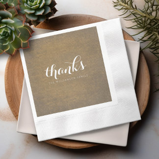 Rustic Kraft Print - Bedankt Thanksgiving familie Servet