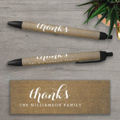 Rustic Kraft Print - Bedankt Thanksgiving familie Zwarte Inkt Pen