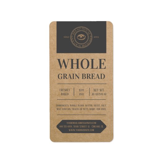 Rustic Kraft Product Labels, Stickers (Voorkant)