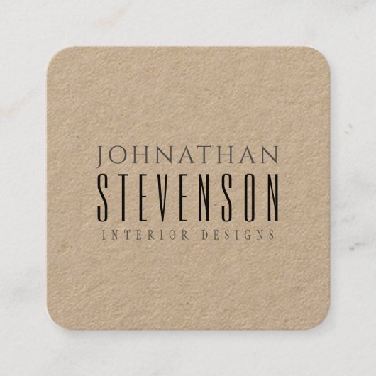 Rustic Kraft Professional Black Vierkante Visitekaartje (Voorkant)