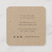 Rustic Kraft Professional Black Vierkante Visitekaartje (Achterkant)