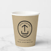 Rustic Kraft Professional Business Logo QR-code Papieren Bekers (Voorkant)