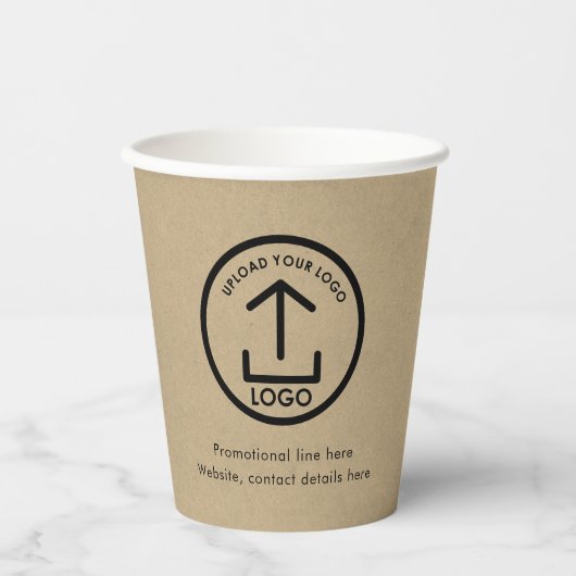 Rustic Kraft Professional Business Logo QR-code Papieren Bekers (Voorkant)