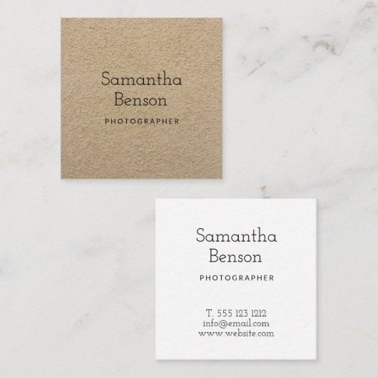 Rustic Kraft Professional Vierkante Visitekaartje (Voorkant / Achterkant)