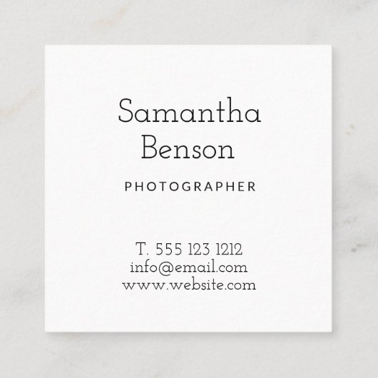 Rustic Kraft Professional Vierkante Visitekaartje (Achterkant)