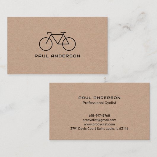 Rustic Kraft Professioneel Wielrenner Gepersonalis Visitekaartje (Voorkant / Achterkant)