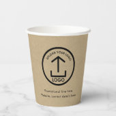 Rustic Kraft Professionele Zakelijke Logo & Tekst Papieren Bekers (Achterkant)