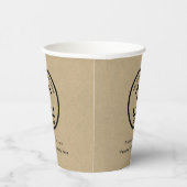 Rustic Kraft Professionele Zakelijke Logo & Tekst Papieren Bekers (Rechts)