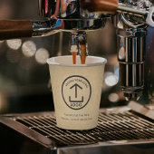 Rustic Kraft Professionele Zakelijke Logo & Tekst Papieren Bekers