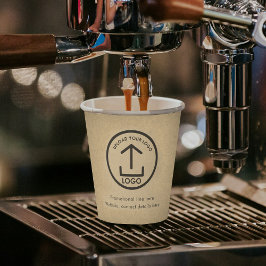 Rustic Kraft Professionele Zakelijke Logo & Tekst Papieren Bekers