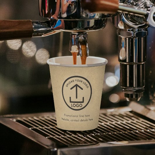 Rustic Kraft Professionele Zakelijke Logo & Tekst Papieren Bekers