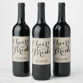 Rustic Kraft PROOST OP DE BRUID Bridal Wijn Etiket (Flessen)