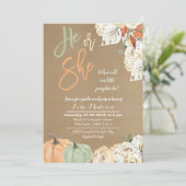 Rustic Kraft pumpkin-model toont kaartuitnodiging Kaart (Staand voorkant)