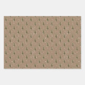 Rustic Kraft Red en Green Kerstbomen Inpakpapier Vel (Voorkant 3)