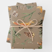 Rustic Kraft Red Fox in het bos Inpakpapier Vel (In situ)