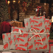 Rustic Kraft Red Foxes op een heilige datum Inpakpapier Vel