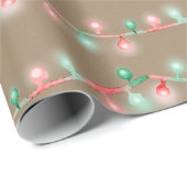 Rustic Kraft Red Green kerstboom Light Cadeaupapier (Rol Hoek)