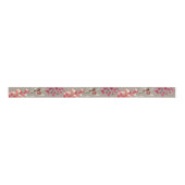 Rustic Kraft Red Holiday Berries Grosgrain Lint (Voorkant)