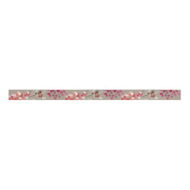 Rustic Kraft Red Holiday Berries Grosgrain Lint