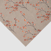 Rustic Kraft Red Ilex Berry Branches Tissuepapier (Detail)