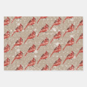 Rustic Kraft Red kardinaal vogels en Ilex Berries Inpakpapier Vel (Voorkant)